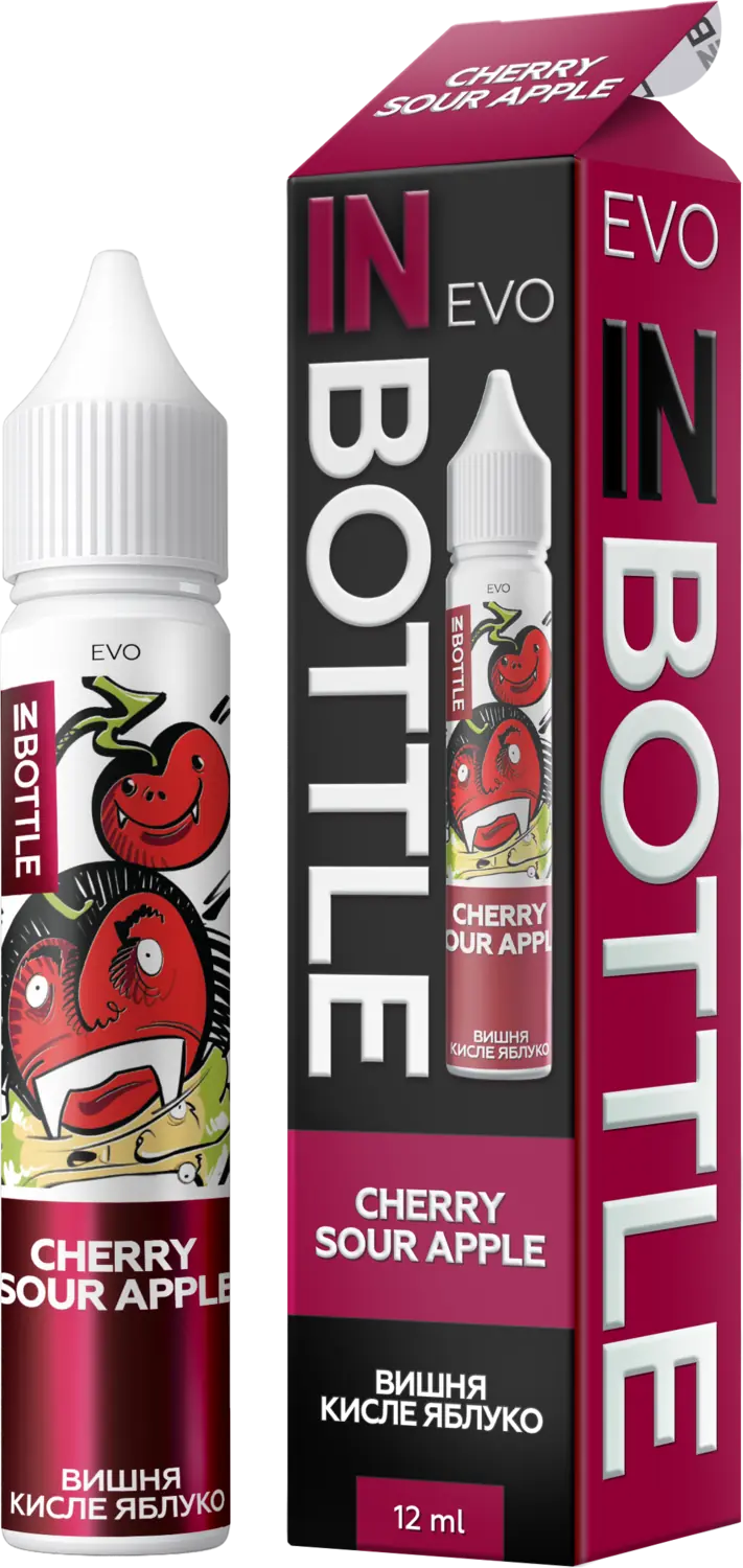 Білий флакон і коробка InBottle EVO Cherry Sour Apple